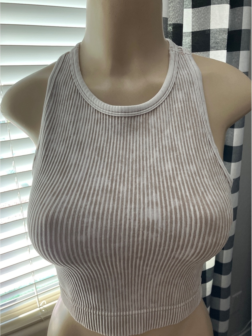 NWOT Soft & Sexy Ribbed Racerback Crop Tank Top, Size Large